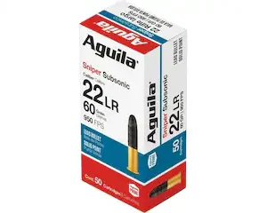 Aguila Sniper Subsonic 22LR Ammo 60 Grain Round Nose