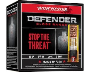 Winchester Defender Close Range 20 Gauge Copper Plated Lead Ammo