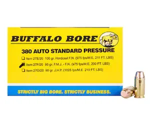 Buffalo Bore 380 ACP Ammo 95 Grain Full Metal Jacket Box of 20