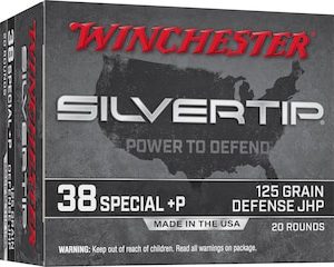 Winchester Silvertip Defense 38 Special +P Ammo 125 Grain Winchester Silvertip Jacketed Hollow Point