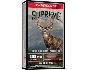 Winchester Supreme Long Range 308 Winchester Ammo 175 Grain Winchester BC Max Polymer Tip Box of 20