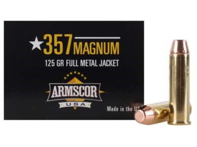 Armscor 357 Magnum Ammunition 125 Grain Full Metal Jacket CASE 1000 rounds