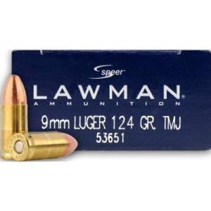 CCI 9mm Ammunition Speer Lawman CCI53651 124 Grain Total Metal Jacket CASE 1000 rounds