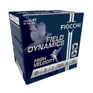 Fiocchi 28 Gauge Ammunition FI283HV8 3" #8 Chilled Lead Shot 1 oz 1300 fps 250 Rounds