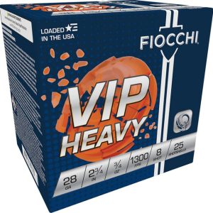 Fiocchi 28 Gauge Ammunition 28VIPH8 2-3/4" 1300fps 3/4oz #8 Case of 250 Rounds