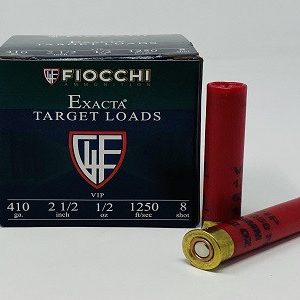 Fiocchi 410 Bore Ammunition 410VIP8 8 Shot 2-1/2" 1/2oz 1250fps Case of 250 Rounds