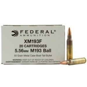 Federal 5.56 x 45mm NATO XM193F 55gr FMJ CASE 500 rounds