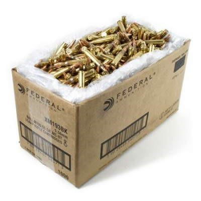 Federal 5.56x45mm NATO Ammunition XM193BK 55 gr FMJ Bulk 1000 Rounds