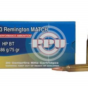 Prvi PPU 223 Rem Match Ammunition PP54 75 Grain Boat Tail Hollow Point 1000 Rounds
