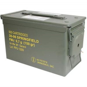 Prvi PPU 30-06 Ammunition M1 Garand PP3006GMC 150 Grain Full Metal Jacket Ammo Can 500 Rounds