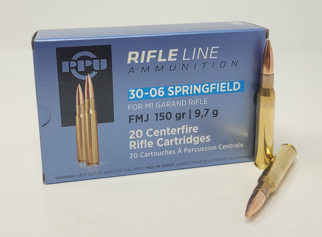 Prvi PPU 30-06 Springfield Ammunition M1 Garand PP3006GCASE 150 Grain Full Metal Jacket 200 Rounds