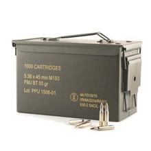 Prvi PPU 5.56mm M193 Ammunition PPN5561MC 55 Grain Full Metal Jacket Ammo Can of 1000 Rounds