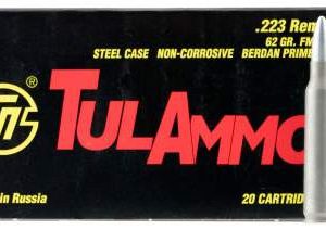 Tula 223 Rem Ammunition 62 Grain Full Metal Jacket Case of 1000 Rounds
