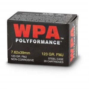 Wolf 7.62x39mm Ammunition 123 Grain Full Metal Jacket Case of 1000 Rounds
