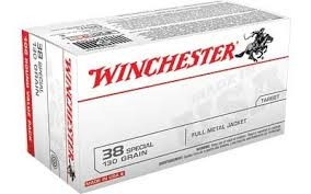 Winchester 38 Special 130gr, FMJ, USA38SPVP case, 500 rounds